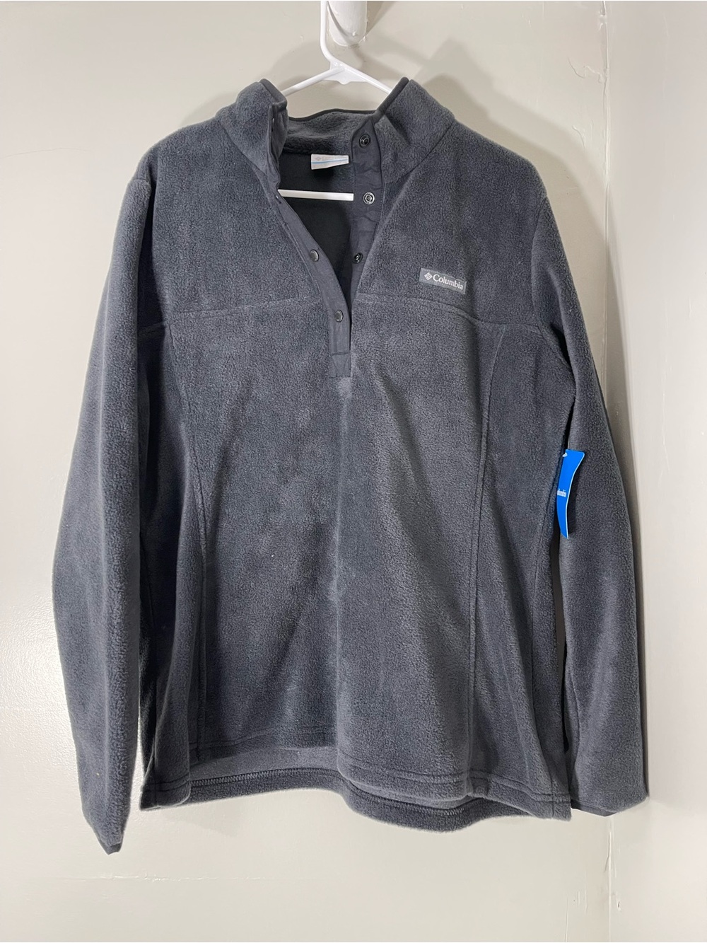 Columbia Men’s Dark Gray Fleece Snap-Placket Pullover